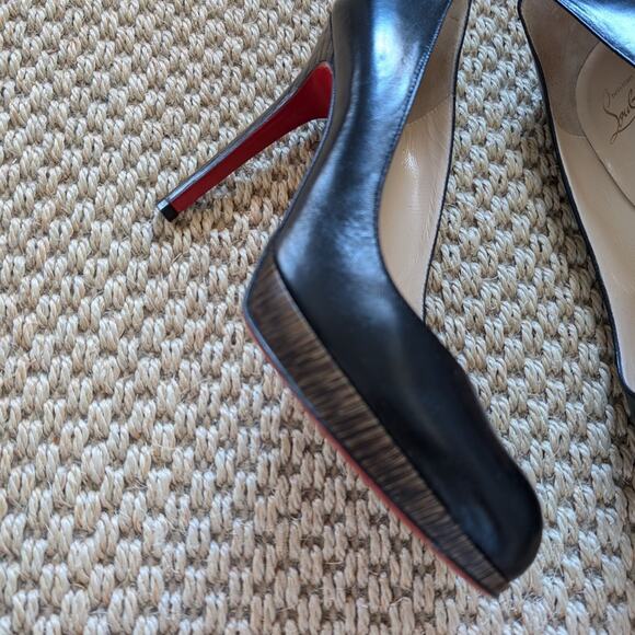 CHRISTIAN LOUBOUTIN New Simple Pump 120 Kid/Wood Heel, 37.5, EUC, Black - Picture 5 of 13